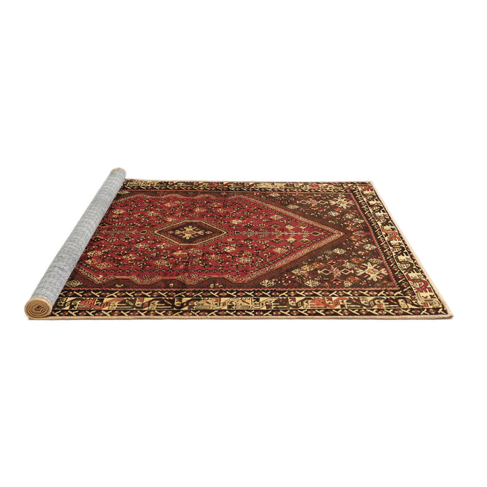 Sideview of Machine Washable Persian Brown Traditional Rug, wshtr817brn