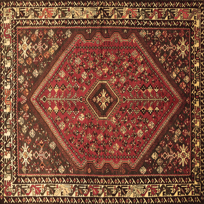Square Persian Brown Traditional Rug, tr817brn
