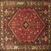 Square Persian Brown Traditional Rug, tr817brn