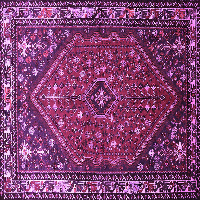 Square Machine Washable Persian Purple Traditional Area Rugs, wshtr817pur