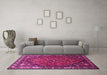 Machine Washable Persian Pink Traditional Rug in a Living Room, wshtr817pnk