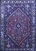 Machine Washable Persian Blue Traditional Rug, wshtr817blu