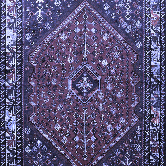 Machine Washable Persian Blue Traditional Rug, wshtr817blu