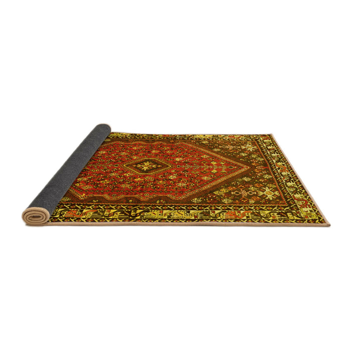 Sideview of Persian Yellow Traditional Rug, tr817yw