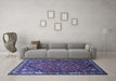 Machine Washable Persian Blue Traditional Rug in a Living Room, wshtr817blu