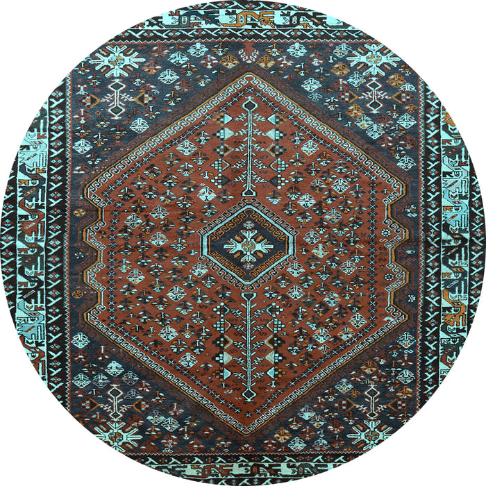 Round Persian Light Blue Traditional Rug, tr817lblu