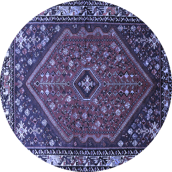 Round Persian Blue Traditional Rug, tr817blu