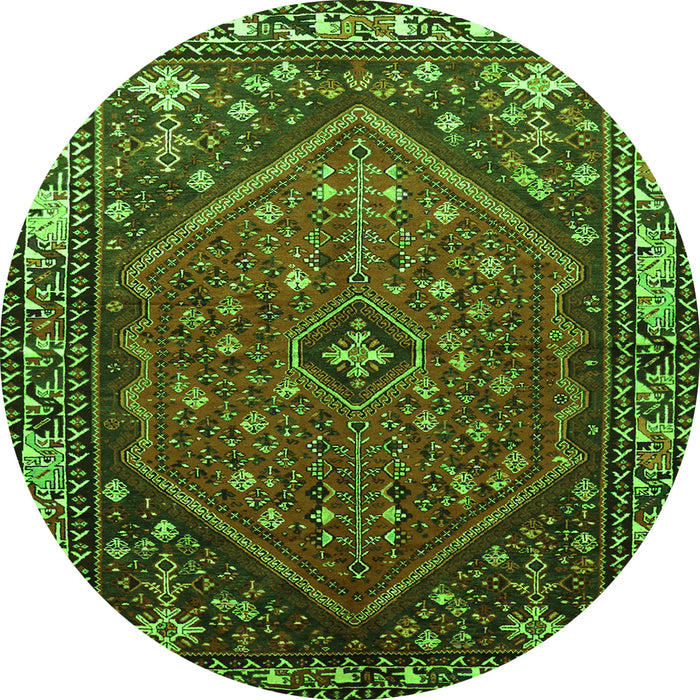 Square Persian Green Traditional Rug, tr817grn