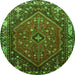 Square Persian Green Traditional Rug, tr817grn