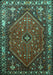 Machine Washable Persian Turquoise Traditional Area Rugs, wshtr817turq