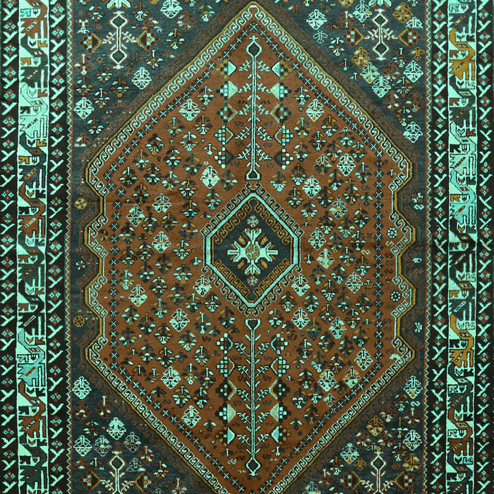 Machine Washable Persian Turquoise Traditional Area Rugs, wshtr817turq