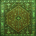 Serging Thickness of Persian Green Traditional Rug, tr817grn