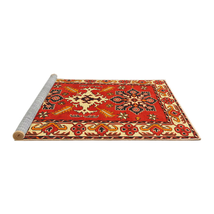 Sideview of Machine Washable Traditional Red Rug, wshtr818