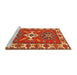 Sideview of Machine Washable Traditional Red Rug, wshtr818