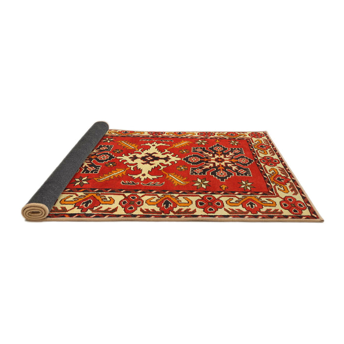 Sideview of Traditional Red Geometric Rug, tr818
