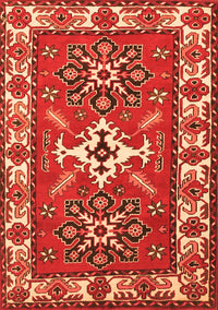 Geometric Orange Traditional Rug, tr818org