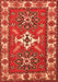 Geometric Orange Traditional Rug, tr818org