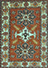 Geometric Light Blue Traditional Rug, tr818lblu