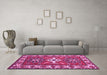 Machine Washable Geometric Purple Traditional Area Rugs in a Living Room, wshtr818pur