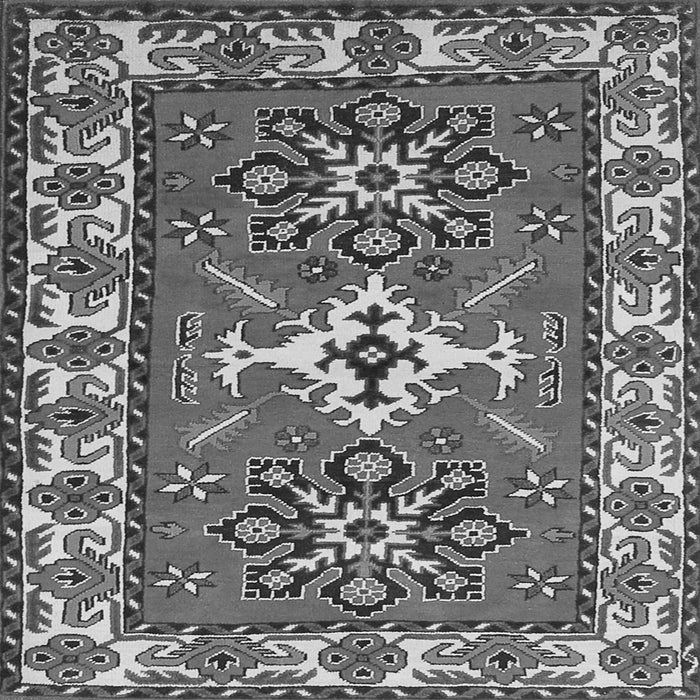 Round Machine Washable Geometric Gray Traditional Rug, wshtr818gry