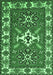 Geometric Emerald Green Traditional Rug, tr818emgrn