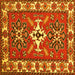 Square Geometric Yellow Traditional Rug, tr818yw