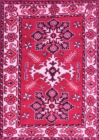 Geometric Pink Traditional Rug, tr818pnk