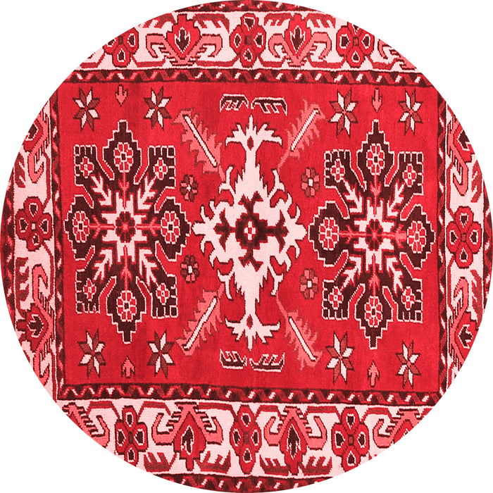 Machine Washable Geometric Red Traditional Rug, wshtr818red