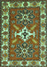 Geometric Turquoise Traditional Rug, tr818turq