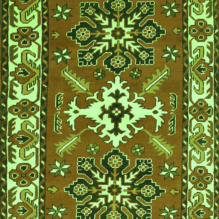 Serging Thickness of Machine Washable Geometric Green Traditional Area Rugs, wshtr818grn