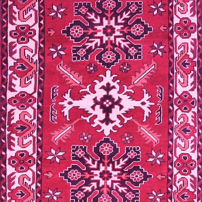 Machine Washable Geometric Pink Traditional Rug, wshtr818pnk