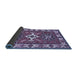 Sideview of Geometric Blue Traditional Rug, tr818blu