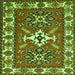 Serging Thickness of Geometric Green Traditional Rug, tr818grn