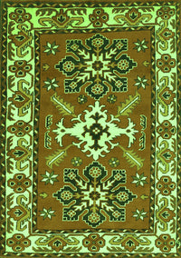 Geometric Green Traditional Rug, tr818grn