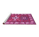 Sideview of Machine Washable Geometric Purple Traditional Area Rugs, wshtr818pur