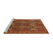 Sideview of Machine Washable Traditional Light Brown Rug, wshtr819