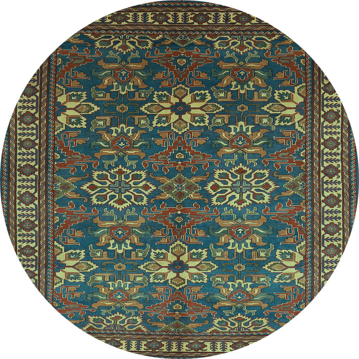 Round Persian Light Blue Traditional Rug, tr819lblu
