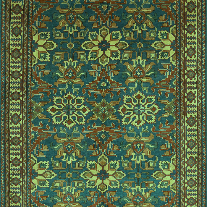 Machine Washable Persian Turquoise Traditional Area Rugs, wshtr819turq