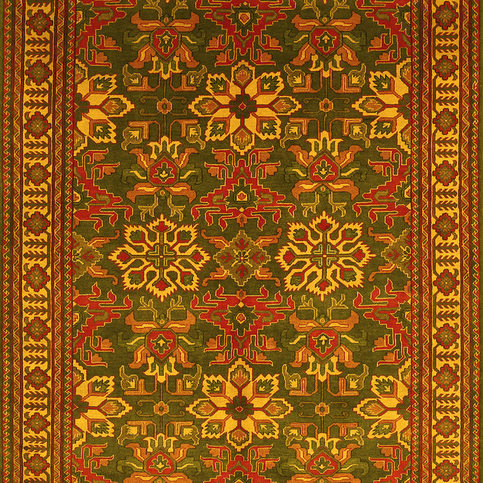 Machine Washable Persian Yellow Traditional Rug, wshtr819yw