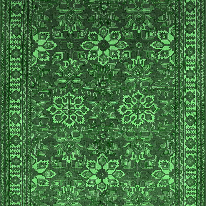 Machine Washable Persian Emerald Green Traditional Area Rugs, wshtr819emgrn