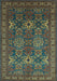 Machine Washable Persian Light Blue Traditional Rug, wshtr819lblu