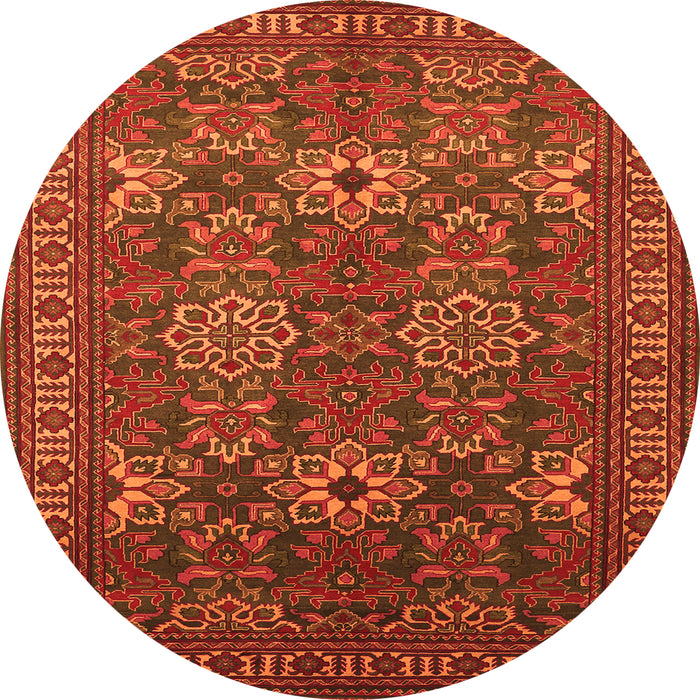 Square Persian Orange Traditional Rug, tr819org