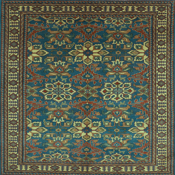 Square Machine Washable Persian Light Blue Traditional Rug, wshtr819lblu
