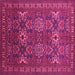 Square Machine Washable Persian Pink Traditional Rug, wshtr819pnk