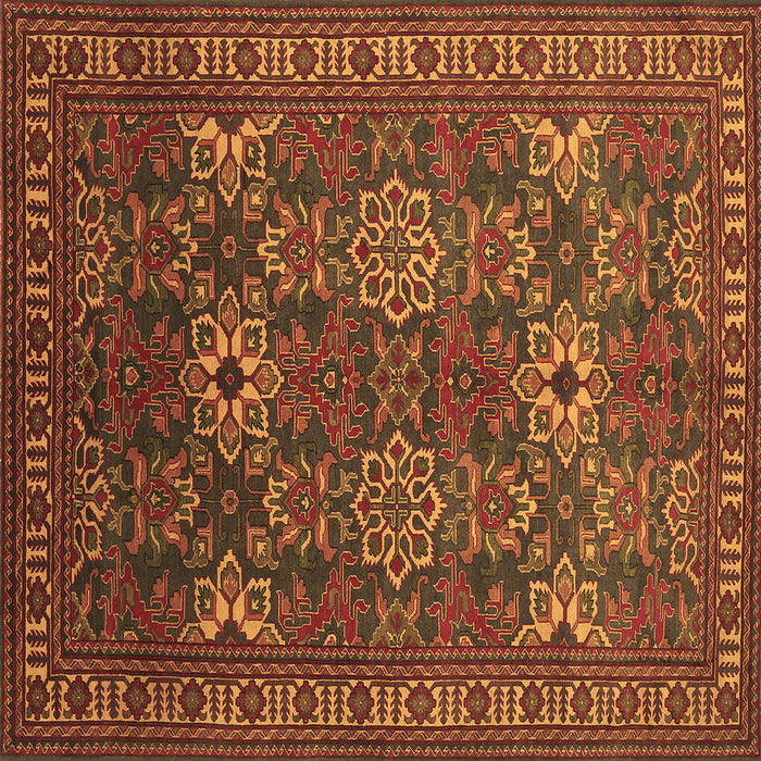 Square Persian Brown Traditional Rug, tr819brn
