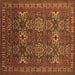 Square Persian Brown Traditional Rug, tr819brn