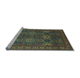Sideview of Machine Washable Persian Light Blue Traditional Rug, wshtr819lblu