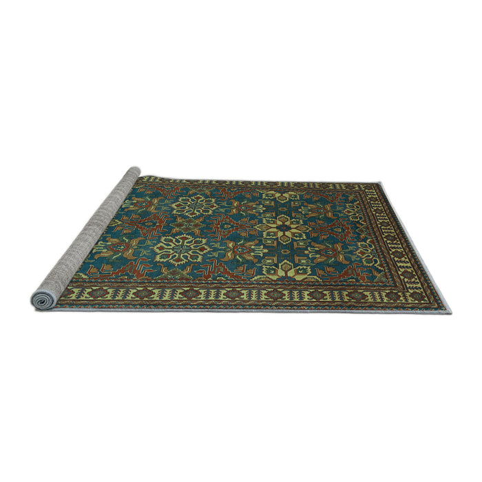 Sideview of Machine Washable Persian Light Blue Traditional Rug, wshtr819lblu
