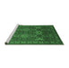 Sideview of Machine Washable Persian Emerald Green Traditional Area Rugs, wshtr819emgrn