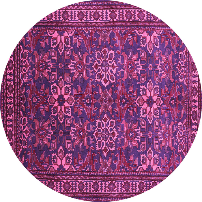 Round Machine Washable Persian Purple Traditional Area Rugs, wshtr819pur